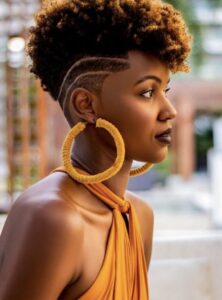 curly black female fade haircut designs