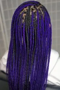 purple knotless braids