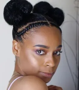 Space bun on 4c hair