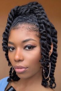 Two Strand Twists Styled for Natural Hair