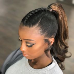 Wavy Ponytail with Weave