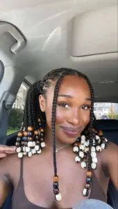 Ponytail Braids with Beads