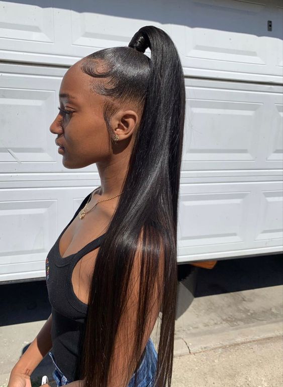 38 Easy Weave Ponytail Hairstyles For Black Women To Try - Happily Curly