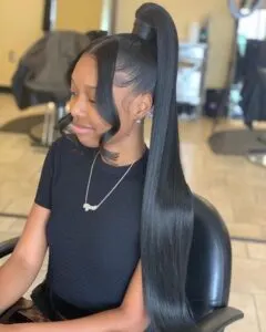 High Ponytail with Straight Weave