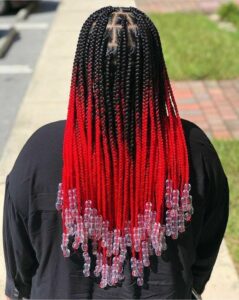 Ombre Knotless Braids with Beads