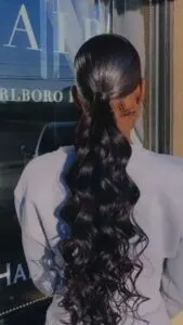 Low Ponytail With Weave