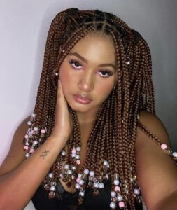 Knotless Braids with Beads Hairstyle