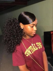 Side Ponytail Hairstyle With Weave