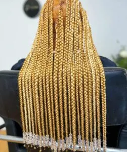 Gold knotless braids