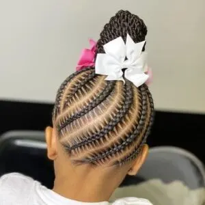 Cornrow Updo in a Twisted Bun
