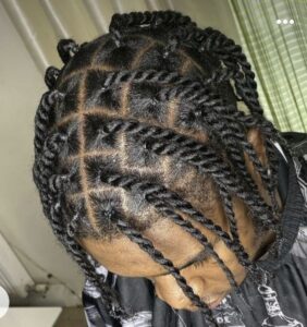 Two Strand Twists with Elastics for Men