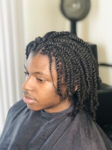 Chin Length Twists with Cornrows