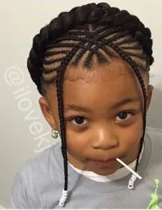 Small and Big Braids Hairstyle fo Kids