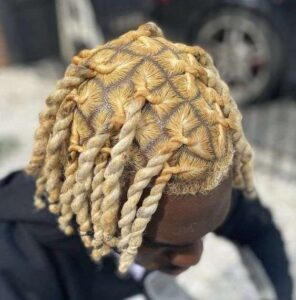 Black Men Twist Hairstyles with Color