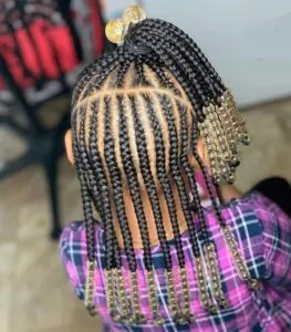 Half-Up Half-Down Cornrows with Beads