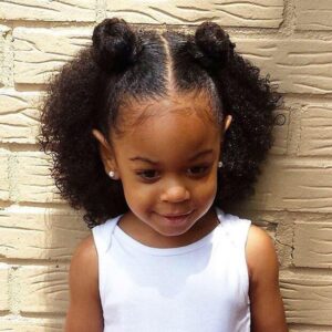 Half Up-Down Black Kids Hairstyle