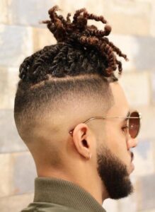 Men Twisted Faded Updo