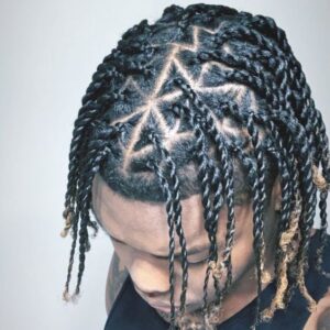 Triangle Micro Twists Men Hairstyle