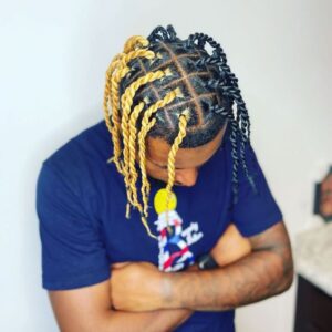 Two Color 2 Strand Twists Men Hairstyle