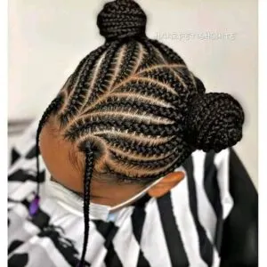 Cornrows in a Double Bun