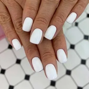 Classic Simple White Nails