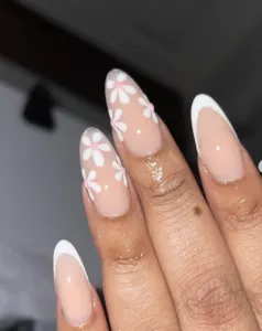 White and almond nails