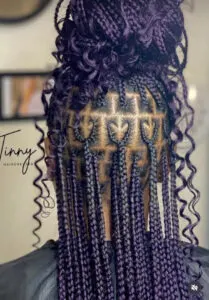 Purple Knotless braids