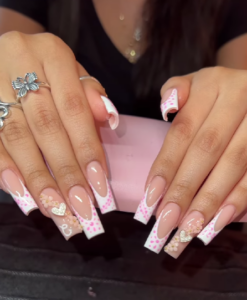 nail art with diamonds