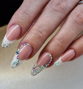 nails with diamond design