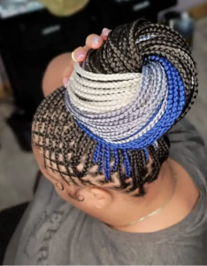 Blue and Silver braids