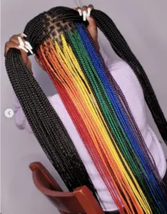 Colorful Peekaboo Braids