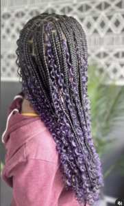 Purple peekaboo braids