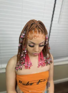 Red Peekaboo Braids