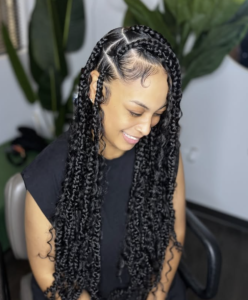 Large Boho butterfly knotless braids