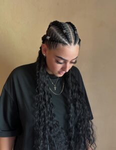 bohemian cornrow braids style