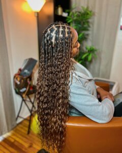 medium waist length goddess braid